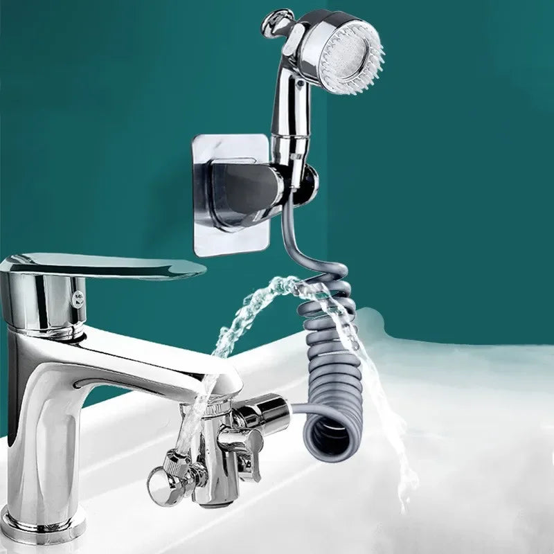 Faucet External Shower Set Copper Bathroom Multi-Function Massage Pressurized Faucet Shower Toilet Basin Shampoo Accessories