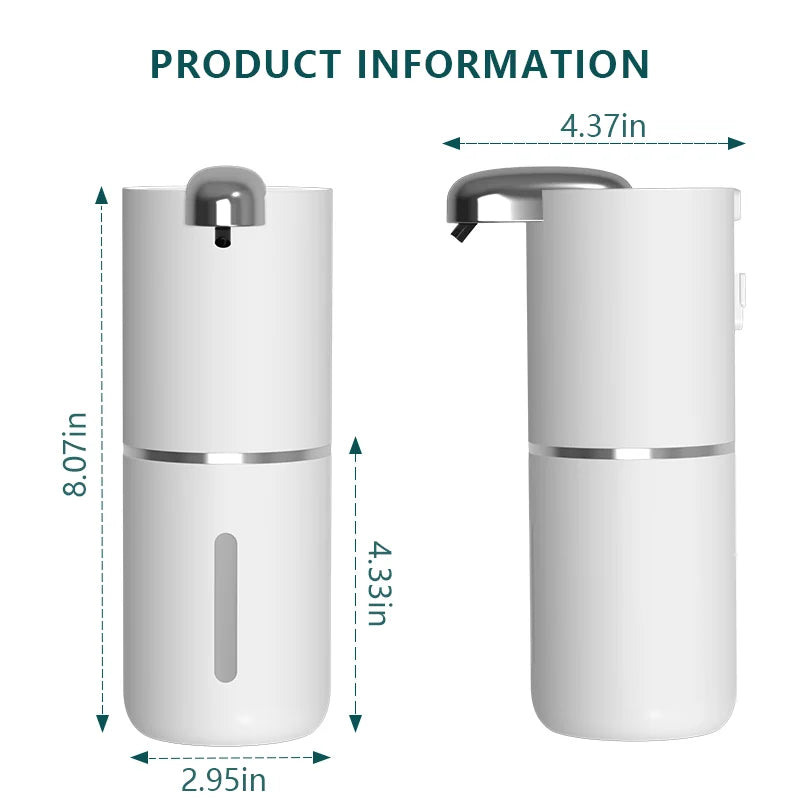 380ML Rechargeable Foam/Liquid Soap Bottle Hand Washing Sanitizer Machine Wall-Mounted Electric Automatic Sensor Soap Dispenser