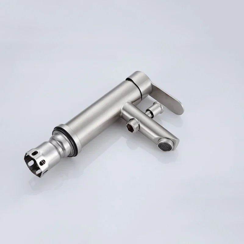 Bathroom Basin Faucet Hot Cold Mixer Tap with Shower Head Shampoo Washbasin Dual-Purpose Bath Faucet Bathroom Accessories