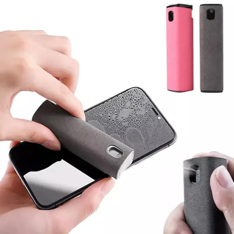 2-in-1 Mobile Screen Cleaner Spray Bottle with Microfiber Cloth Set for Electronics and Auto Care